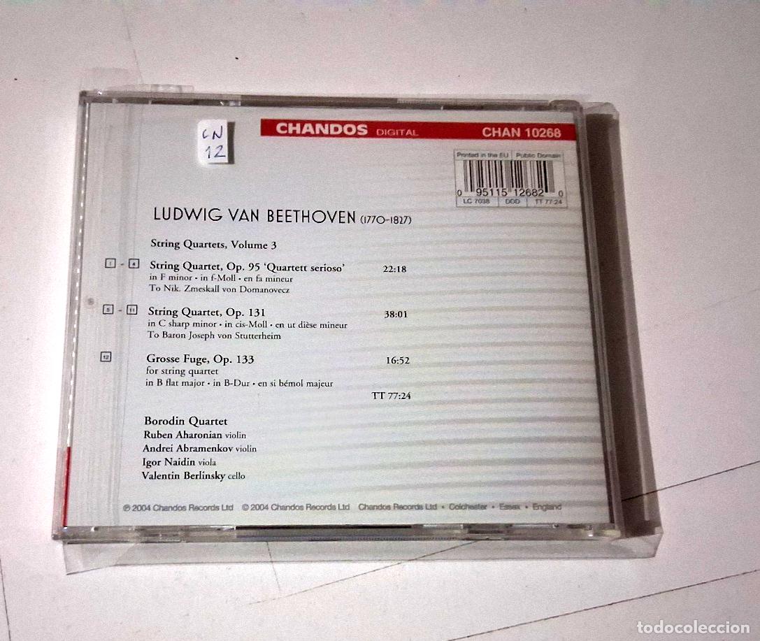 CDs de m&uacute;sica: BORODIN QUARTET &rdquo;BEETHOVEN STRING QUARTETS&rdquo; CD 12 TRACKS COMO NUEVO - Foto 2