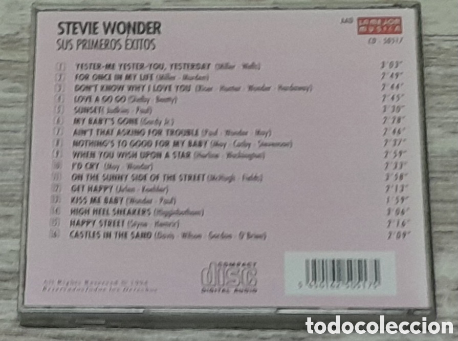 CDs de m&uacute;sica: STEVIE WONDER - SUS PRIMEROS EXITOS - Foto 2