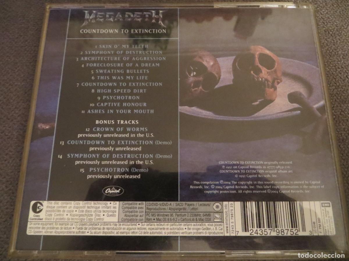 CDs de m&uacute;sica: Megadeth - Countdown To Extinction (CD) remixed & remastered & bonus tracks!!!! - Foto 2