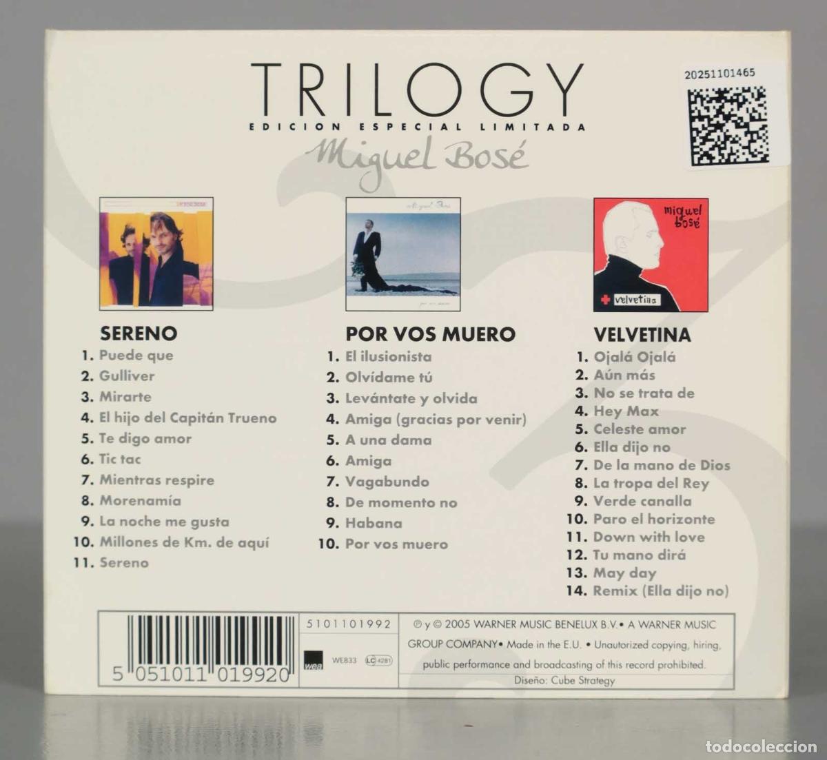 CDs de m&uacute;sica: CD. TRILOGY. MIGUEL BOSE. - Foto 2
