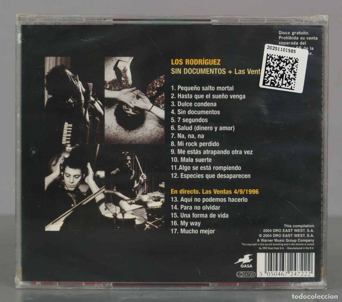 CDs de m&uacute;sica: CD. Los Rodriguez &ndash; Sin Documentos + Las Ventas 4/9/1996. PRECINTADO - Foto 2