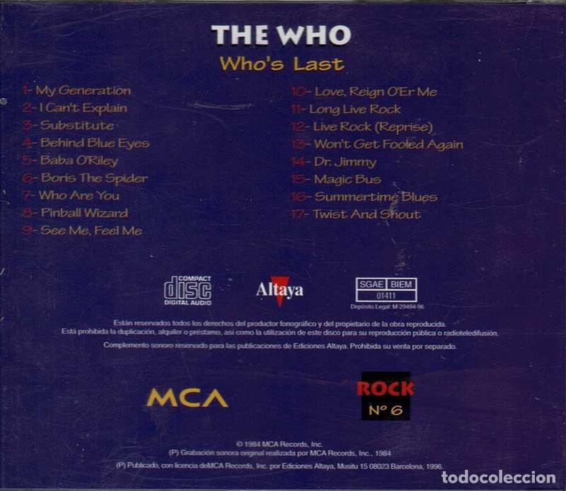CDs de m&uacute;sica: The Who - Whos Last. CD - Foto 2