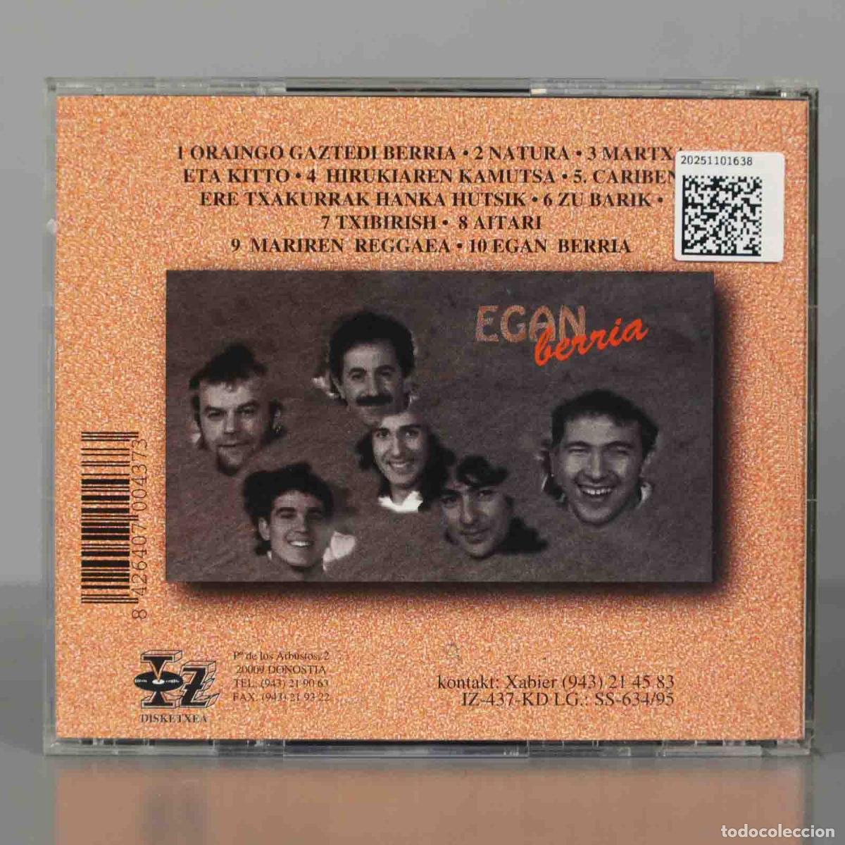 CDs de m&uacute;sica: CD. EGAN BERRIA. DISKETXEA. - Foto 2