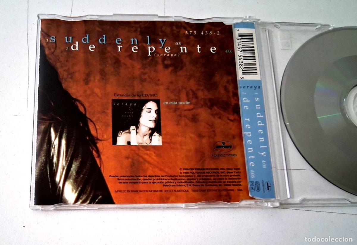 CDs de m&uacute;sica: SORAYA &rdquo;SUDDENLY&rdquo; CD SINGLE 2 TRACKS COMO NUEVO - Foto 2