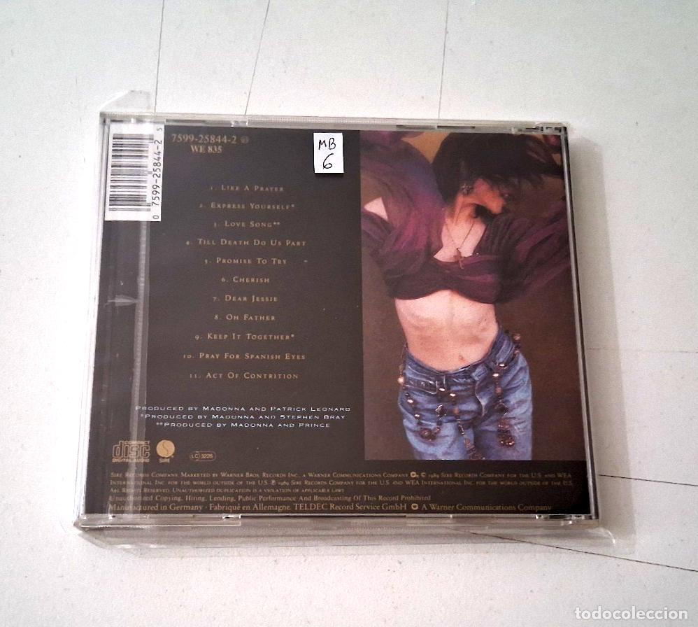 CDs de m&uacute;sica: MADONNA &rdquo;LIKE A PRAYER&rdquo; CD 11 TRACKS - Foto 2