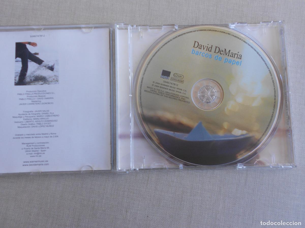CDs de m&uacute;sica: DAVID DE MARIA - BARCOS DE PAPEL 12 TEMAS - WARNER 2004 - Foto 2