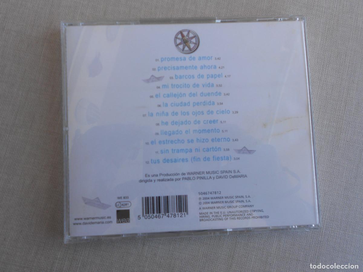 CDs de m&uacute;sica: DAVID DE MARIA - BARCOS DE PAPEL 12 TEMAS - WARNER 2004 - Foto 3