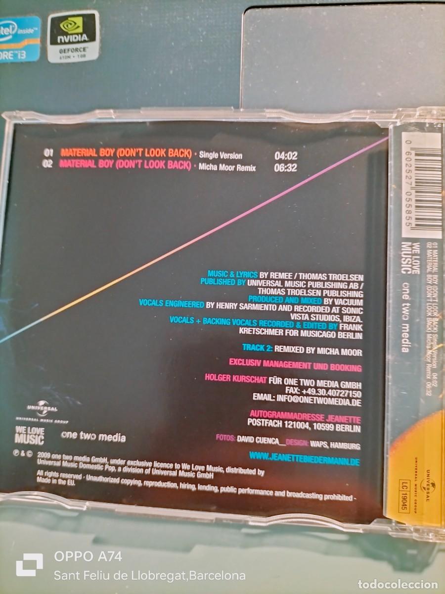 CDs de m&uacute;sica: RAR SINGLE CD. JEANETTE. MATERIAL BOY. 2 TRACKS - Foto 3