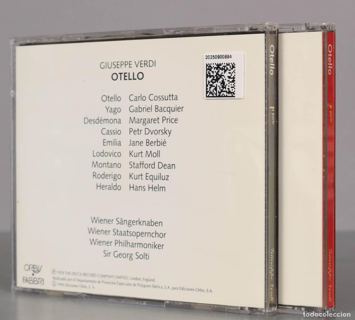 CDs de m&uacute;sica: 2 CD. OTELLO. VERDI. SOLTI - Foto 2