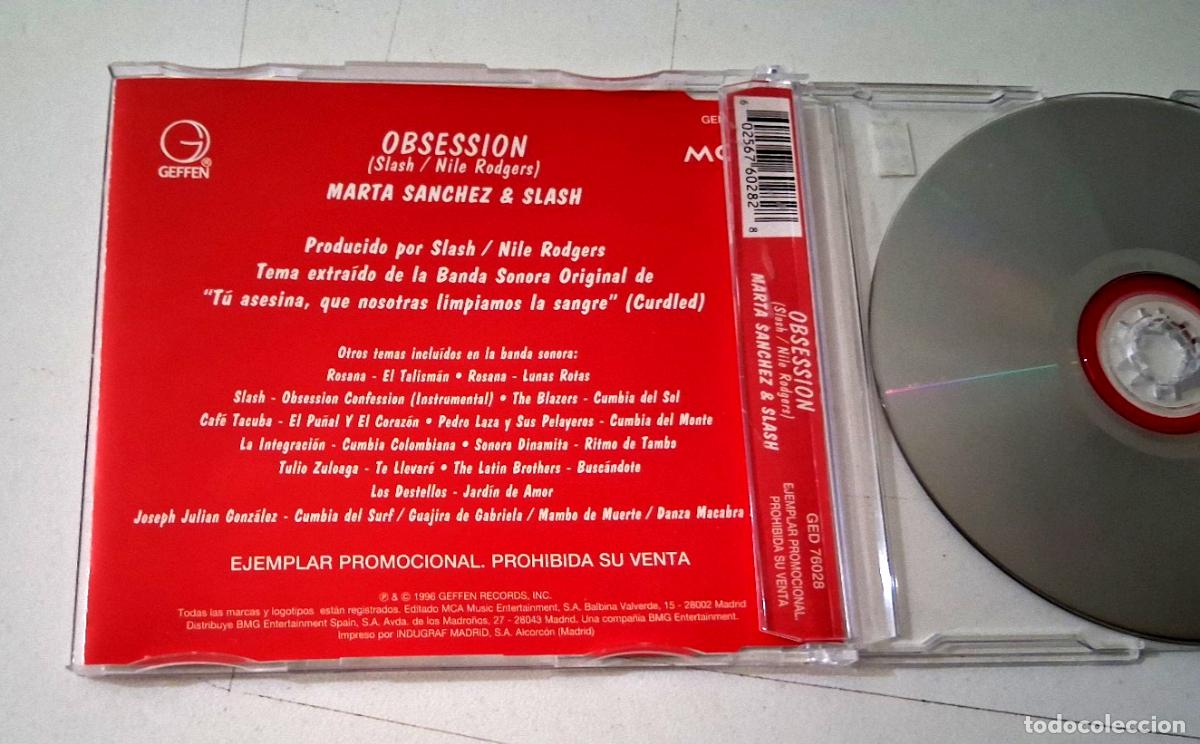 CDs de m&uacute;sica: MARTA SANCHEZ & SLASH &rdquo;OBSESSION&rdquo; CD SINGLE 1 TRACKS COMO NUEVO - Foto 2