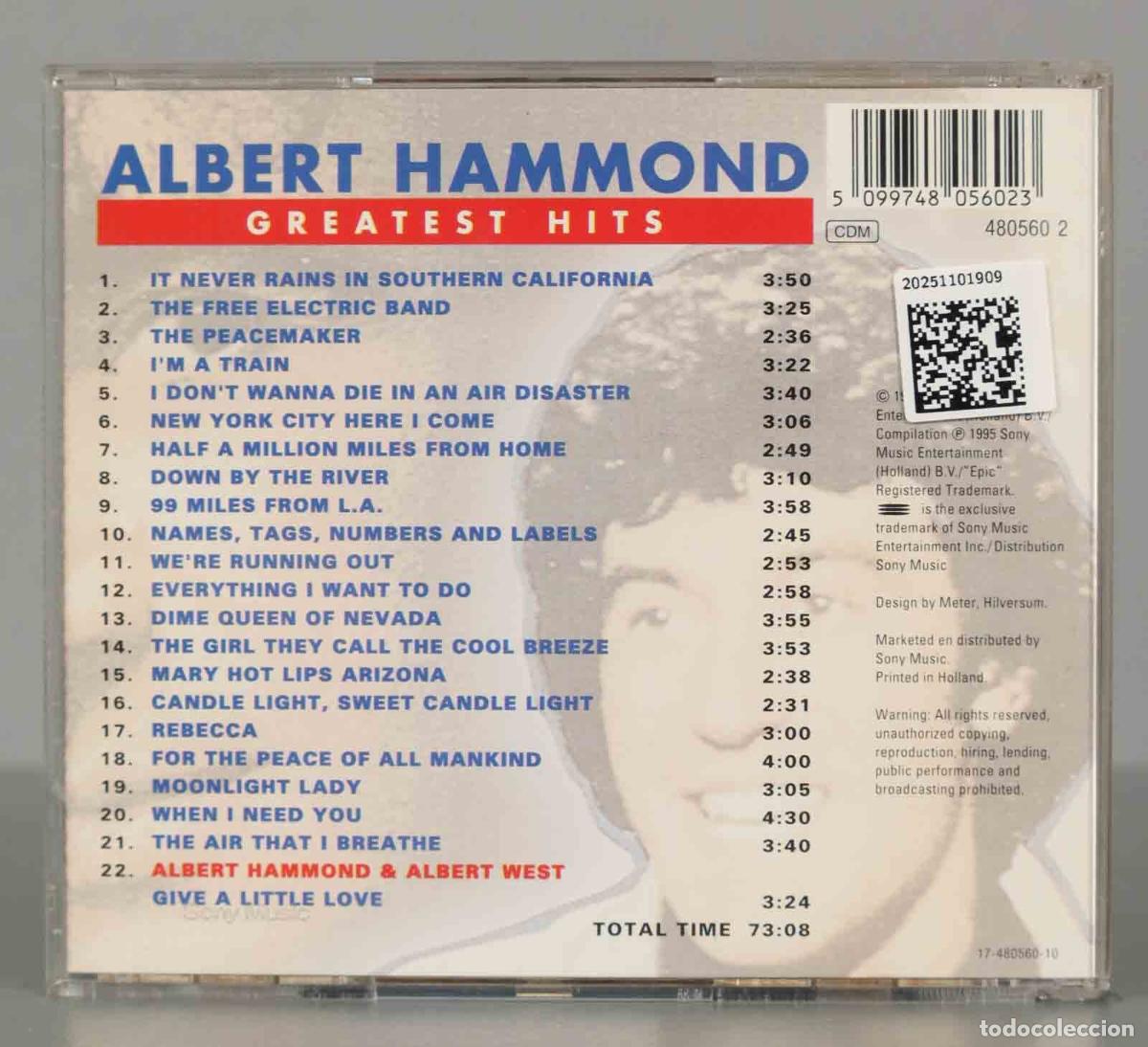 CDs de m&uacute;sica: CD. Albert Hammond &ndash; Greatest Hits - Foto 2