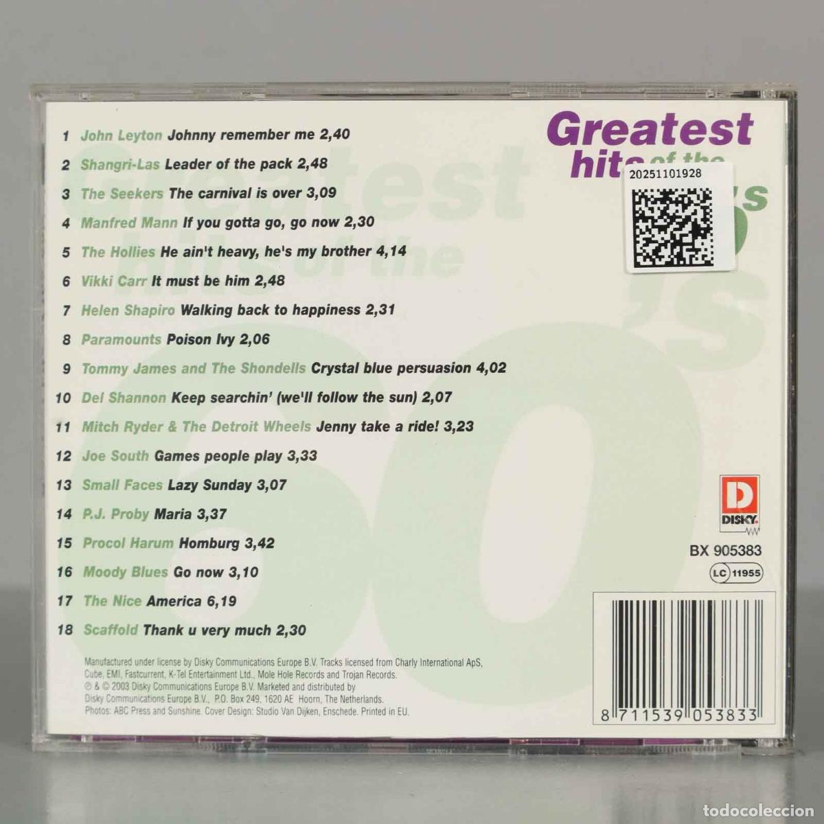 CDs de m&uacute;sica: CD. Greatest hits of 60&acute; - Foto 2