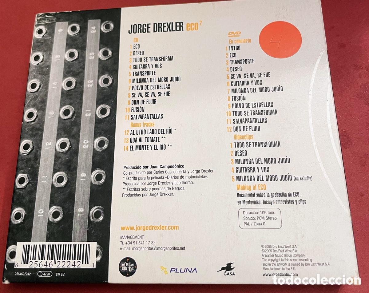 CDs de m&uacute;sica: Jorge Drexler Eco 2 CD y DVD - Foto 2