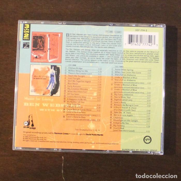 CDs de m&uacute;sica: BEN WEBSTER &ndash;DOBLE CD- WITH STRINGS MUSIC FOR LOVING - Foto 2
