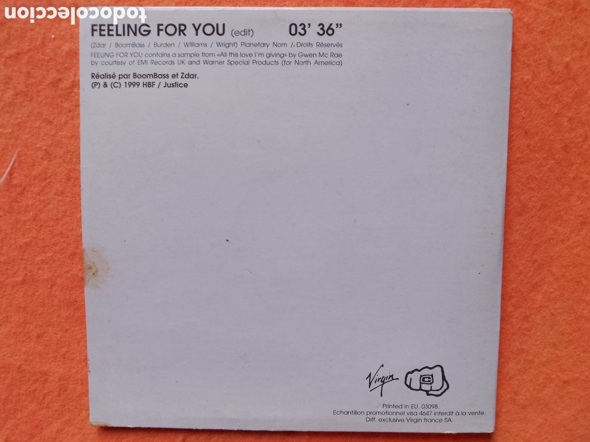 CDs de m&uacute;sica: CASSIUS - MY FEELING FOR YOU - CD SINGLE - Foto 2