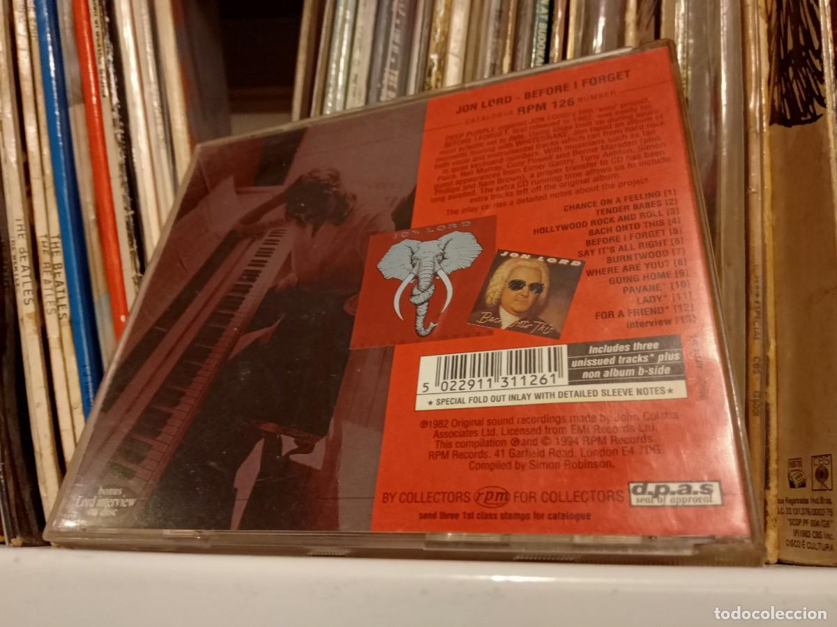 CDs de m&uacute;sica: Jon Lord &lrm;&ndash; Before I Forget - cd UK 1994 - Foto 2