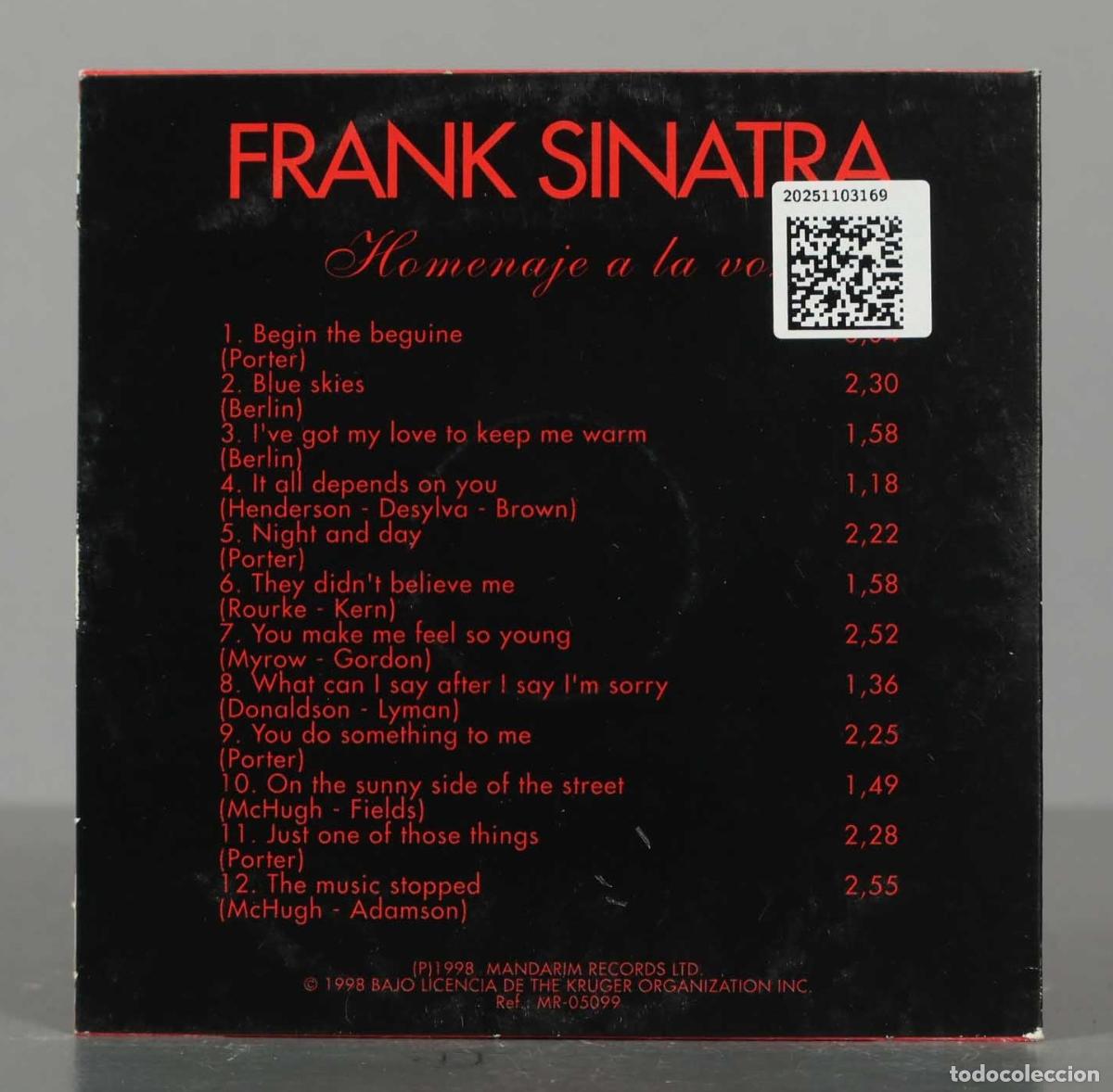 CDs de m&uacute;sica: CD. FRANK SINATRA. HOMENAJE A LA VOZ. - Foto 2