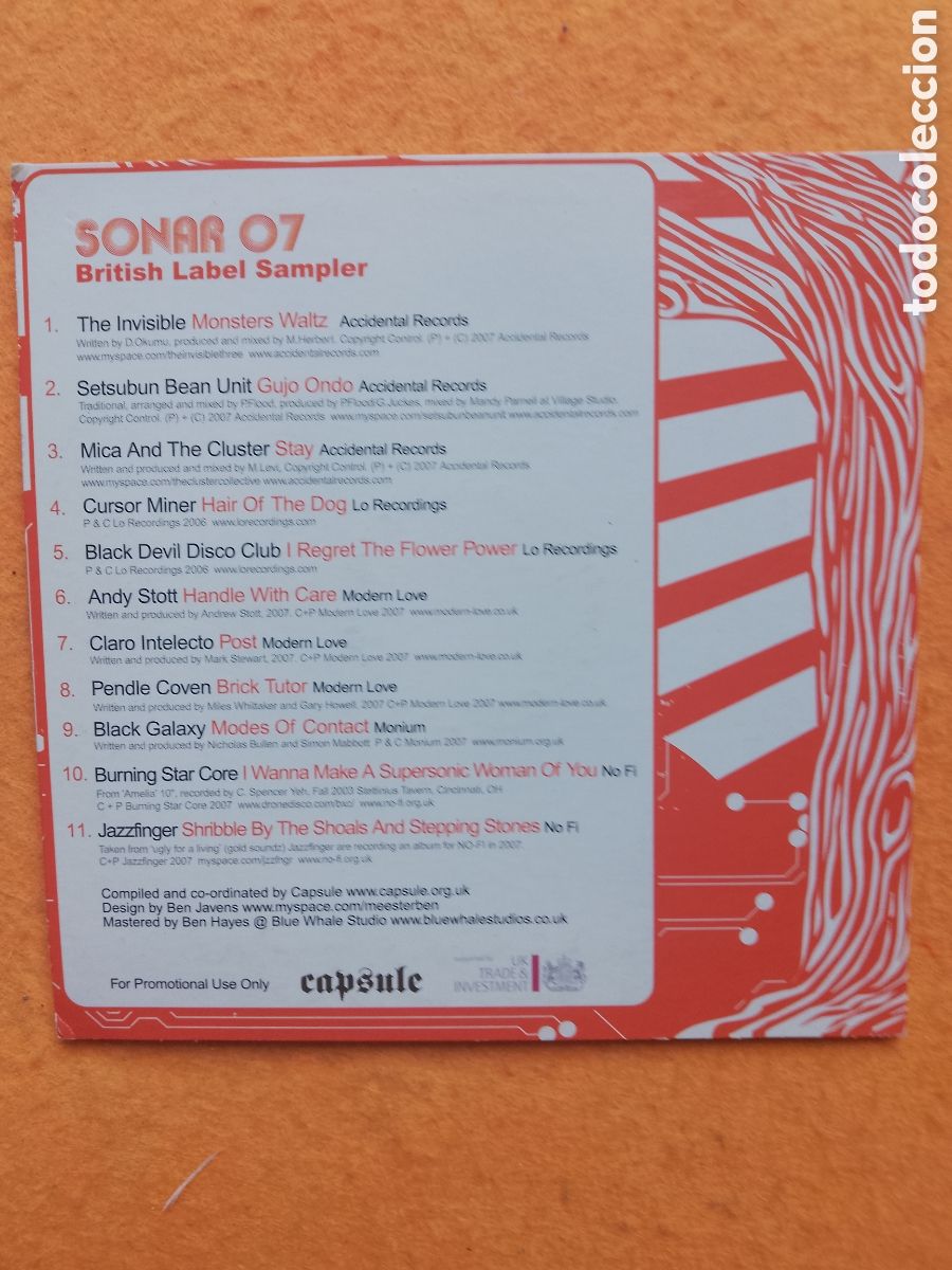 CDs de m&uacute;sica: SONAR 07 . BRITISH LABEL SAMPLER - Foto 2