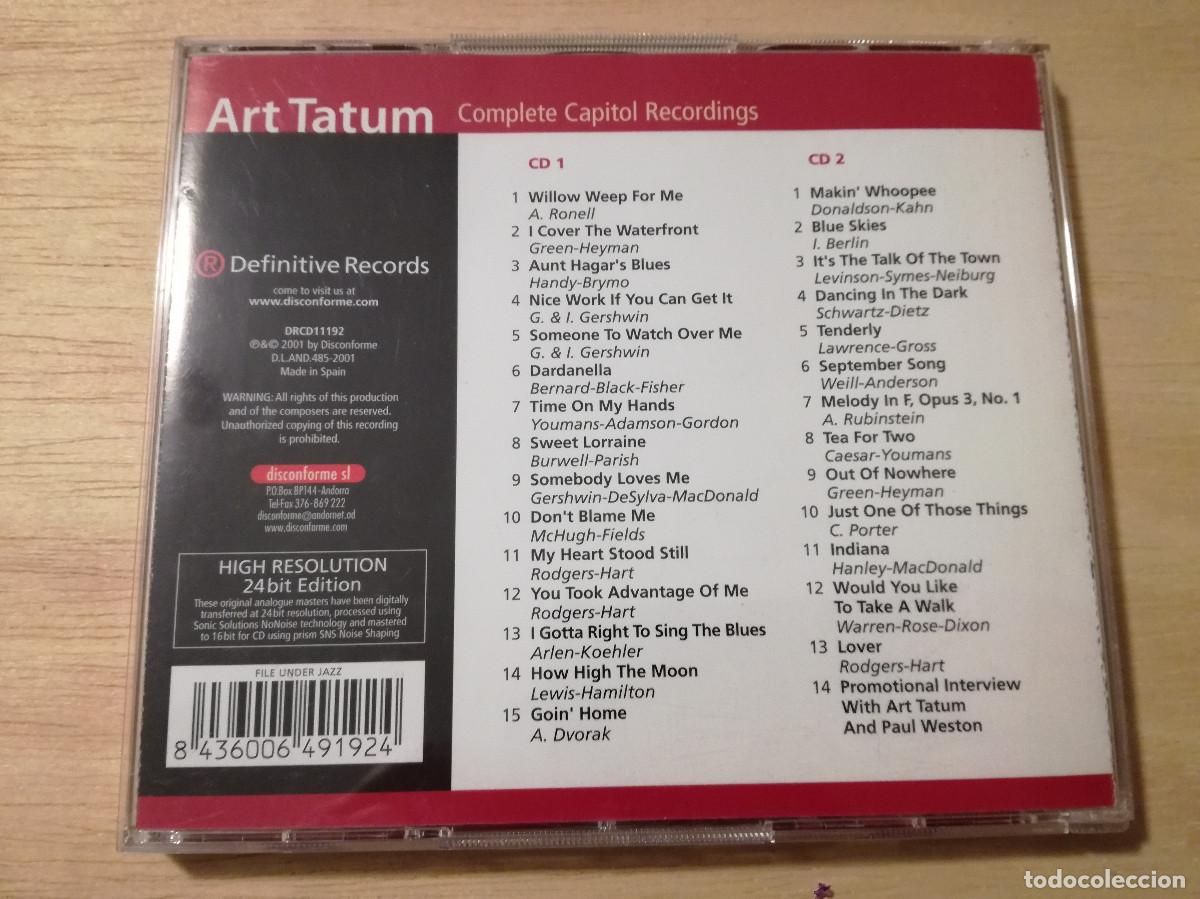 CDs de m&uacute;sica: ART TATUM - COMPLETE CAPITOL RECORDINGS - 2XCD - Foto 5