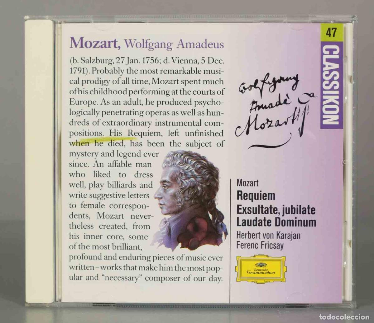 Music CDs: CD. Mozart Requiem Exsultate, jubilate Laudate Dominum Herbert von Karajan Ferenc Fricsay