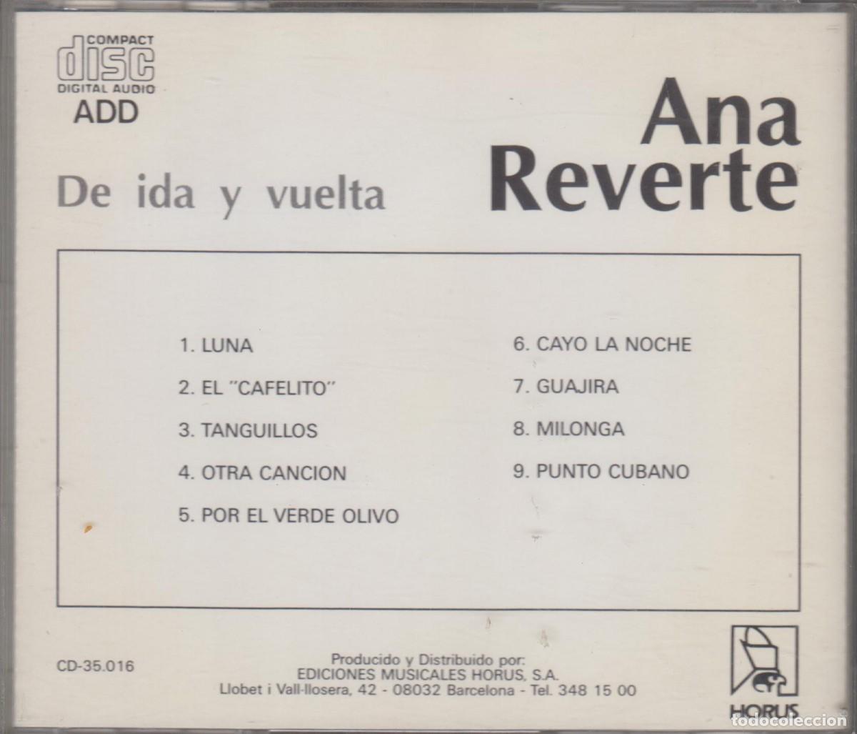 CDs de m&uacute;sica: Ana Reverte cd De ida y vuelta 1990 - Foto 2