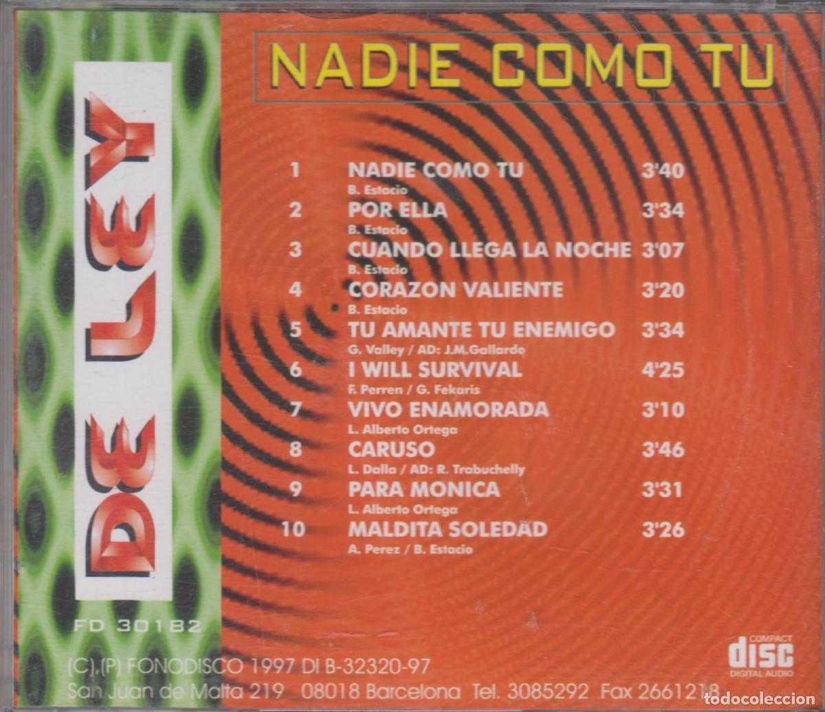 CDs de m&uacute;sica: De Ley cd Nadie como t&uacute; 1997 - Foto 2