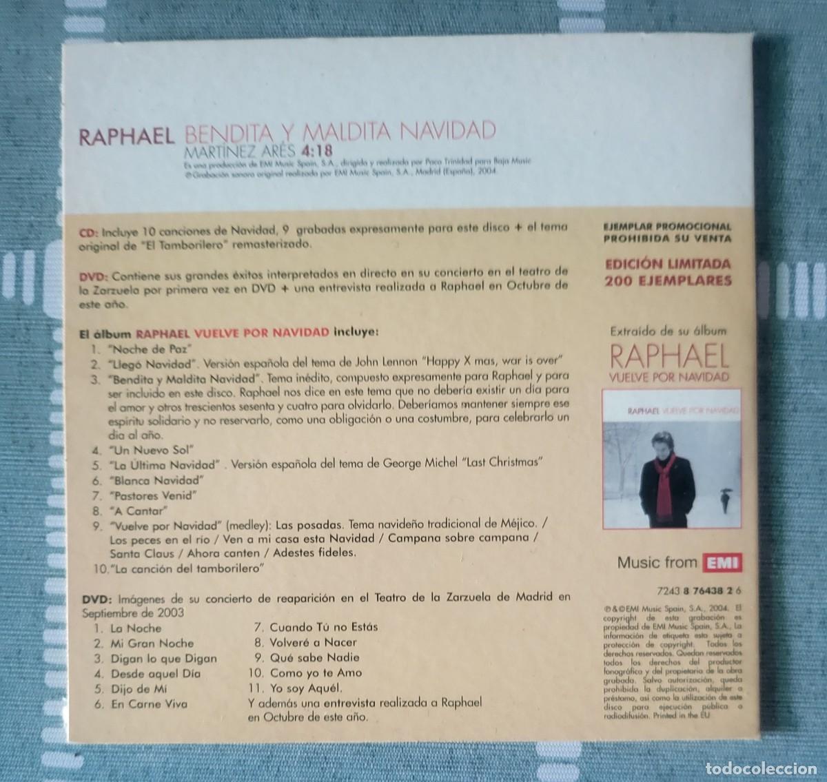 CDs de m&uacute;sica: Raphael Cd single sello Emi editado en Espa&ntilde;a a&ntilde;o 2004... - Foto 2