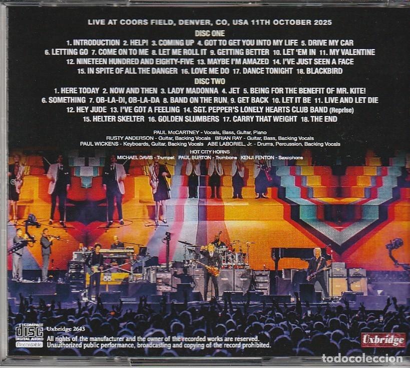 CDs de m&uacute;sica: 2 CDs - Paul McCartney - Live Denver 2025 - Foto 2