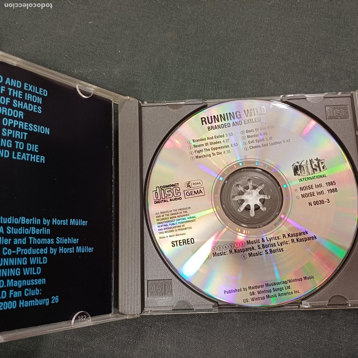 CDs de m&uacute;sica: RUNNING WILD/BRANDED AND EXILED/CD. - Foto 2