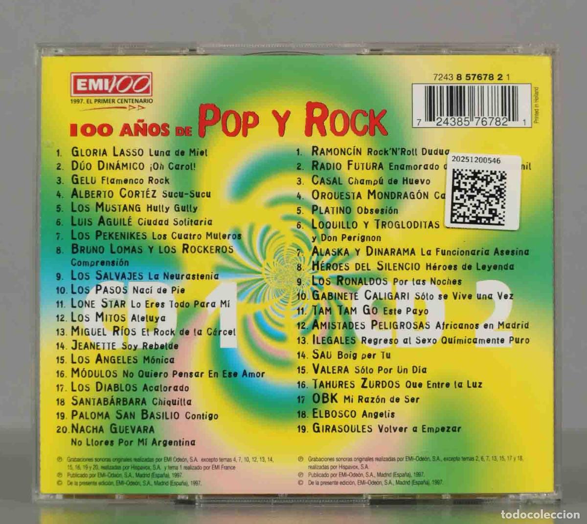 CDs de m&uacute;sica: CD. Various &ndash; 100 A&ntilde;os De Pop Y Rock - Foto 2