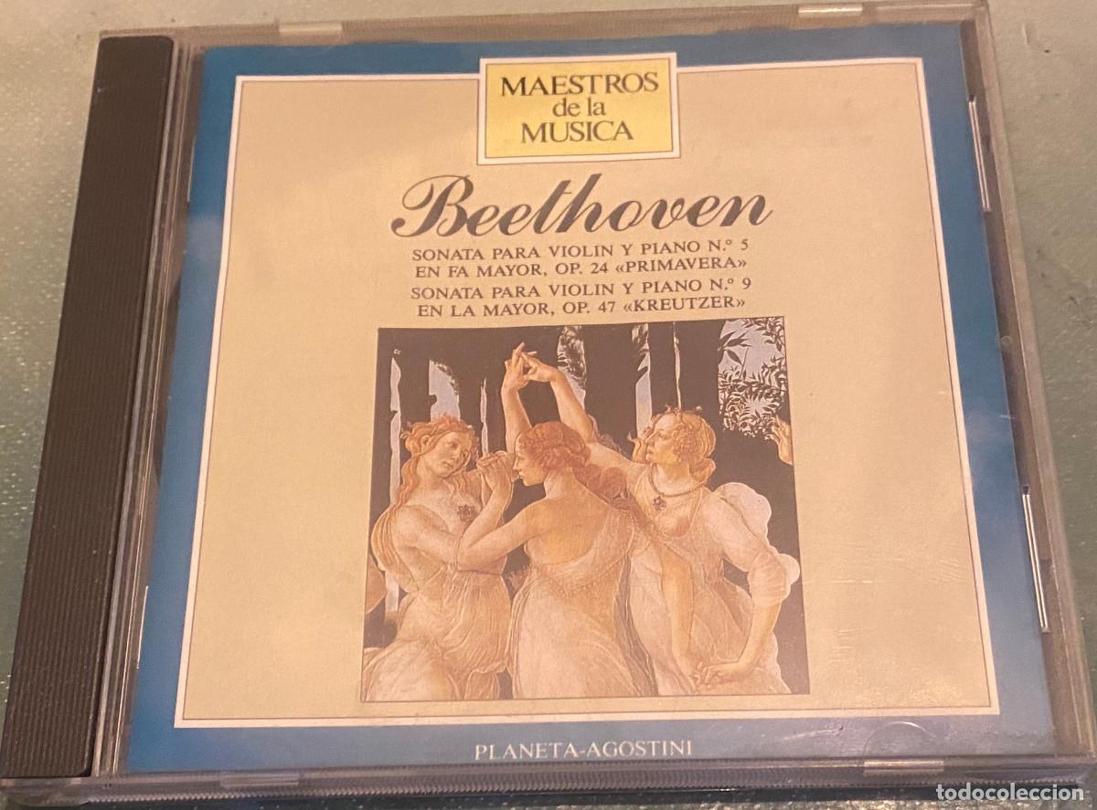 CDs de Musique: 'Maestros de la M&uacute;sica - Beethoven - Sonata n&ordm; 5 Primavera / Sonata n&ordm; 9 Kreutzer'. Buen estado.