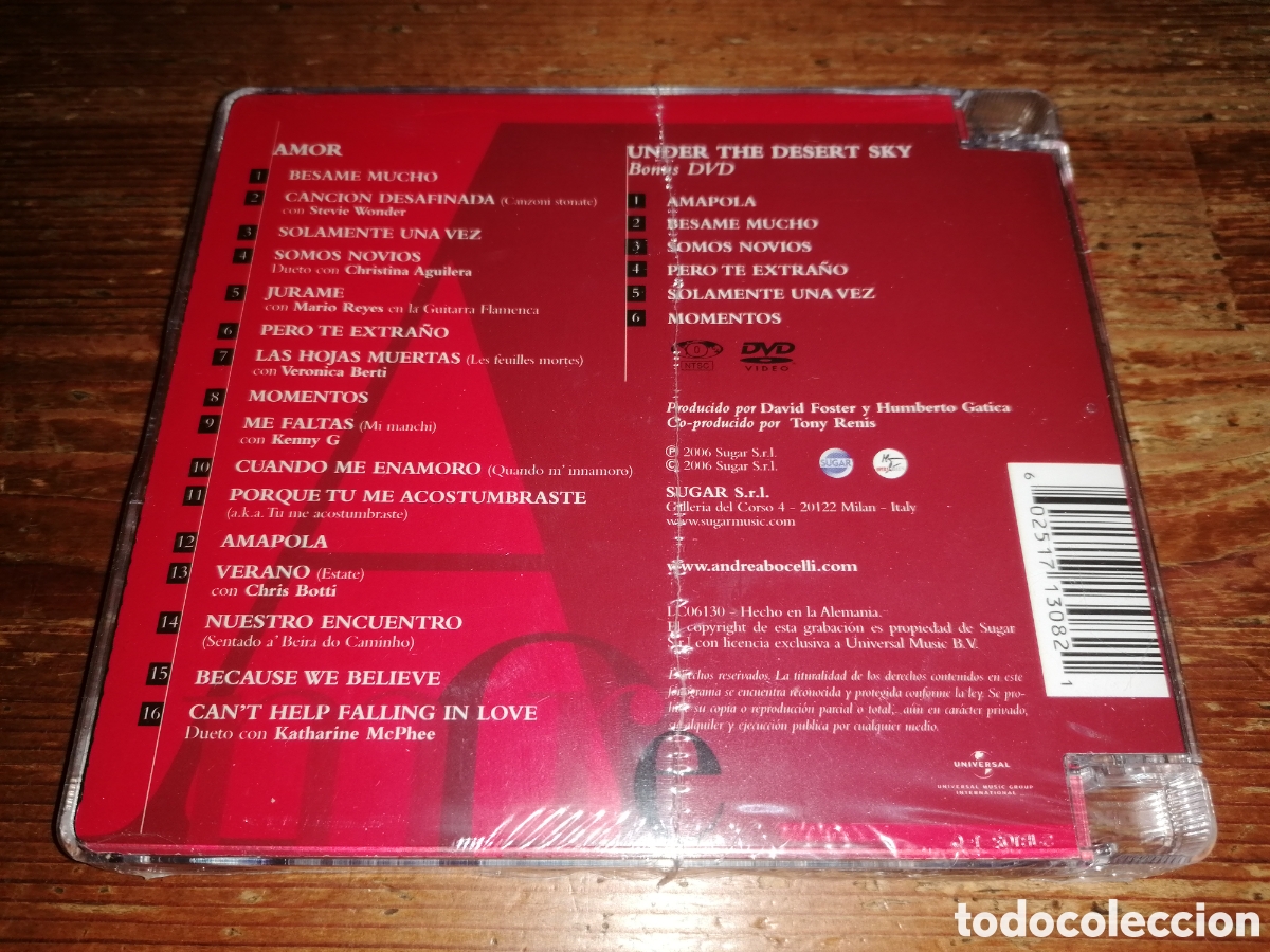 CDs de m&uacute;sica: ANDREA BOCELLI - AMOR - NUEVO - Foto 2