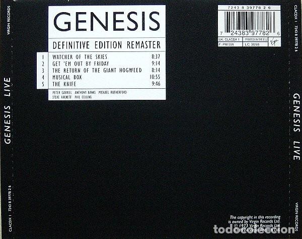 CDs de m&uacute;sica: Genesis - Live (1973) - Foto 2