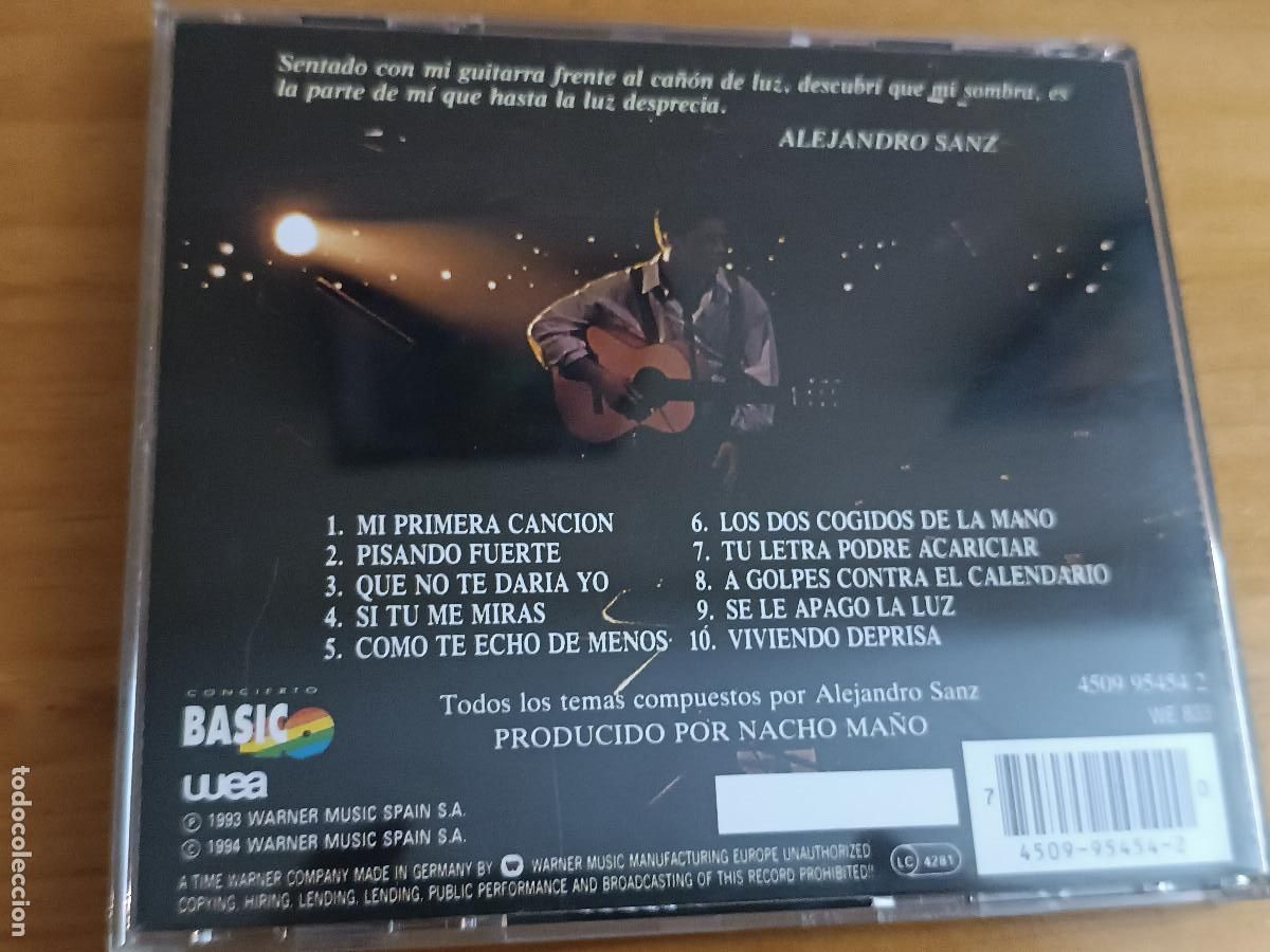 CDs de m&uacute;sica: ALEJANDRO SANZ - B&Aacute;SICO (1993) CD - Foto 2