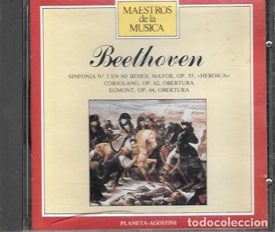 Musik-CDs: CD MAESTROS DE LA MUSICA-BEETHOVEN-SINFONIA N&ordm; 3 EN MI BEMOL, HEROICA-CD CLASICO-CD 2912