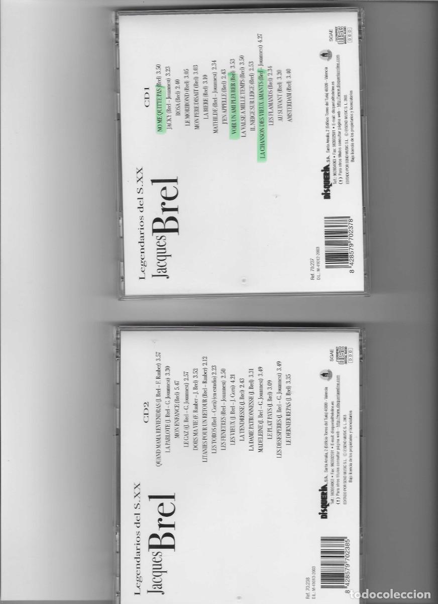 CDs de m&uacute;sica: JACQUES BREL. LEGENDARIOS DEL SIGLO XX - Foto 2