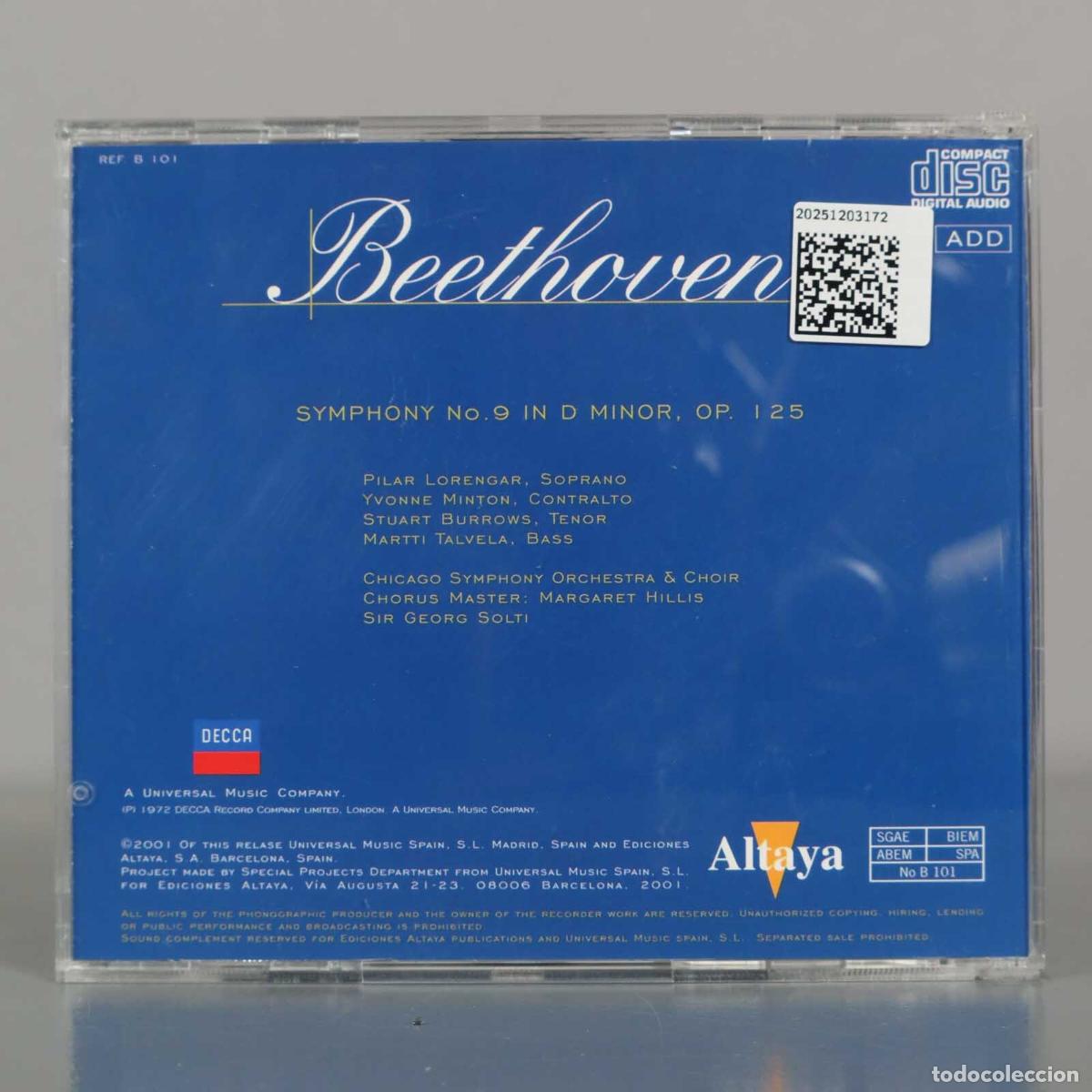 CDs de m&uacute;sica: CD. BEETHOVEN. SINFON&iacute;A N&ordm;9. - Foto 2