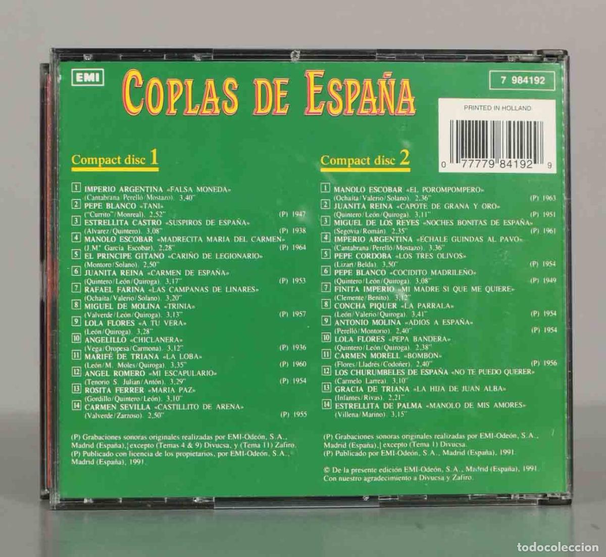 CDs de m&uacute;sica: CD. Various &ndash; Coplas De Espa&ntilde;a. 2 VOL. - Foto 3