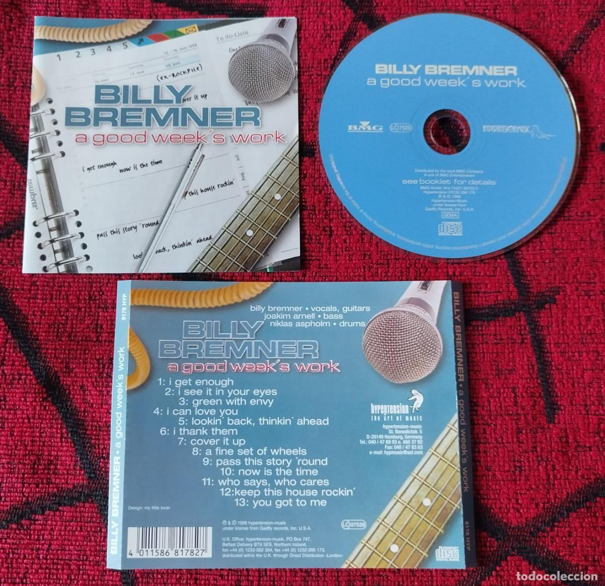 CDs de m&uacute;sica: BILLY BREMNER ** A Good Weeks Work ** CD 1998 - Foto 1