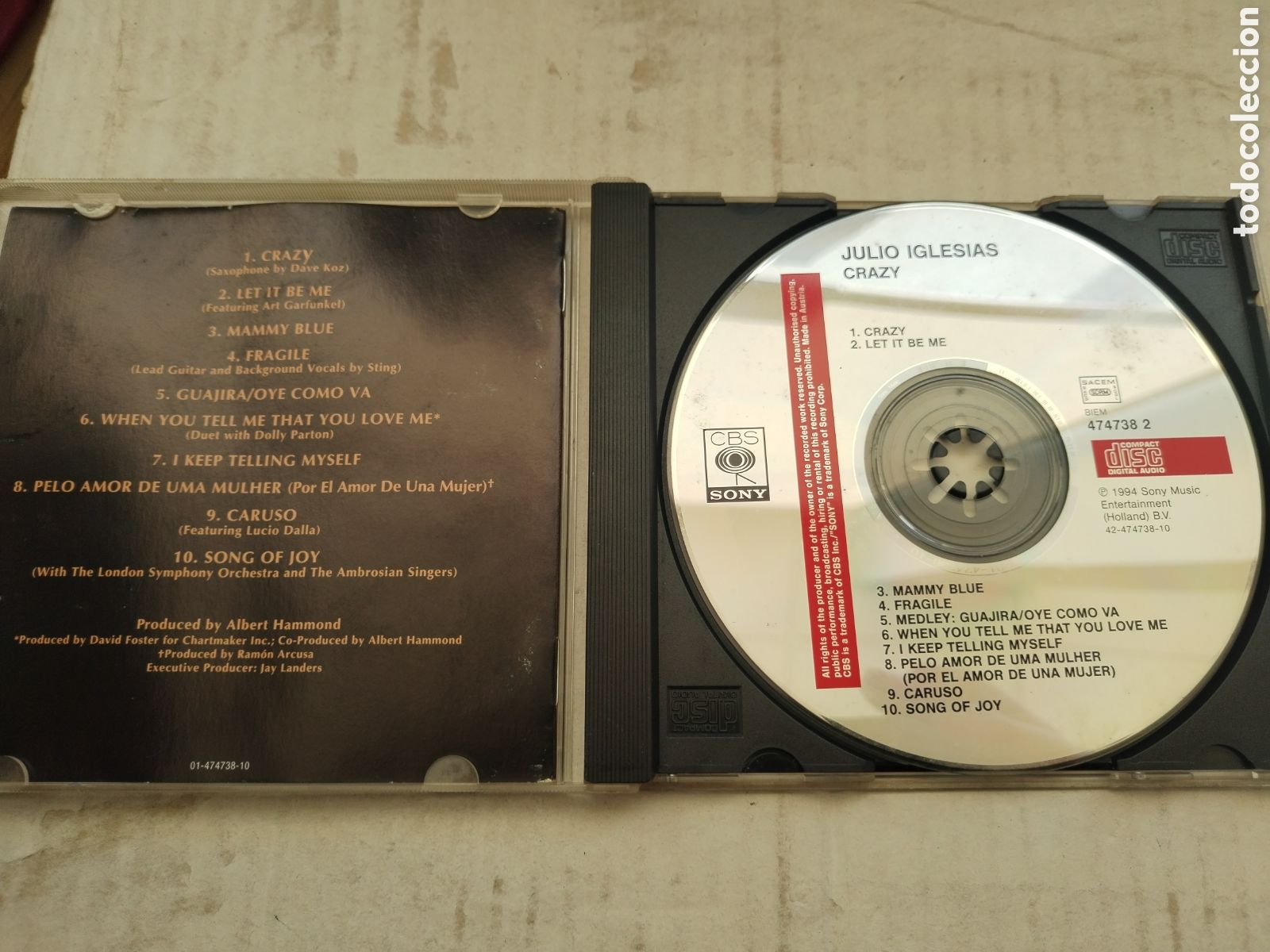 CDs de m&uacute;sica: CD JULIO IGLESIAS/CRAZY - Foto 2