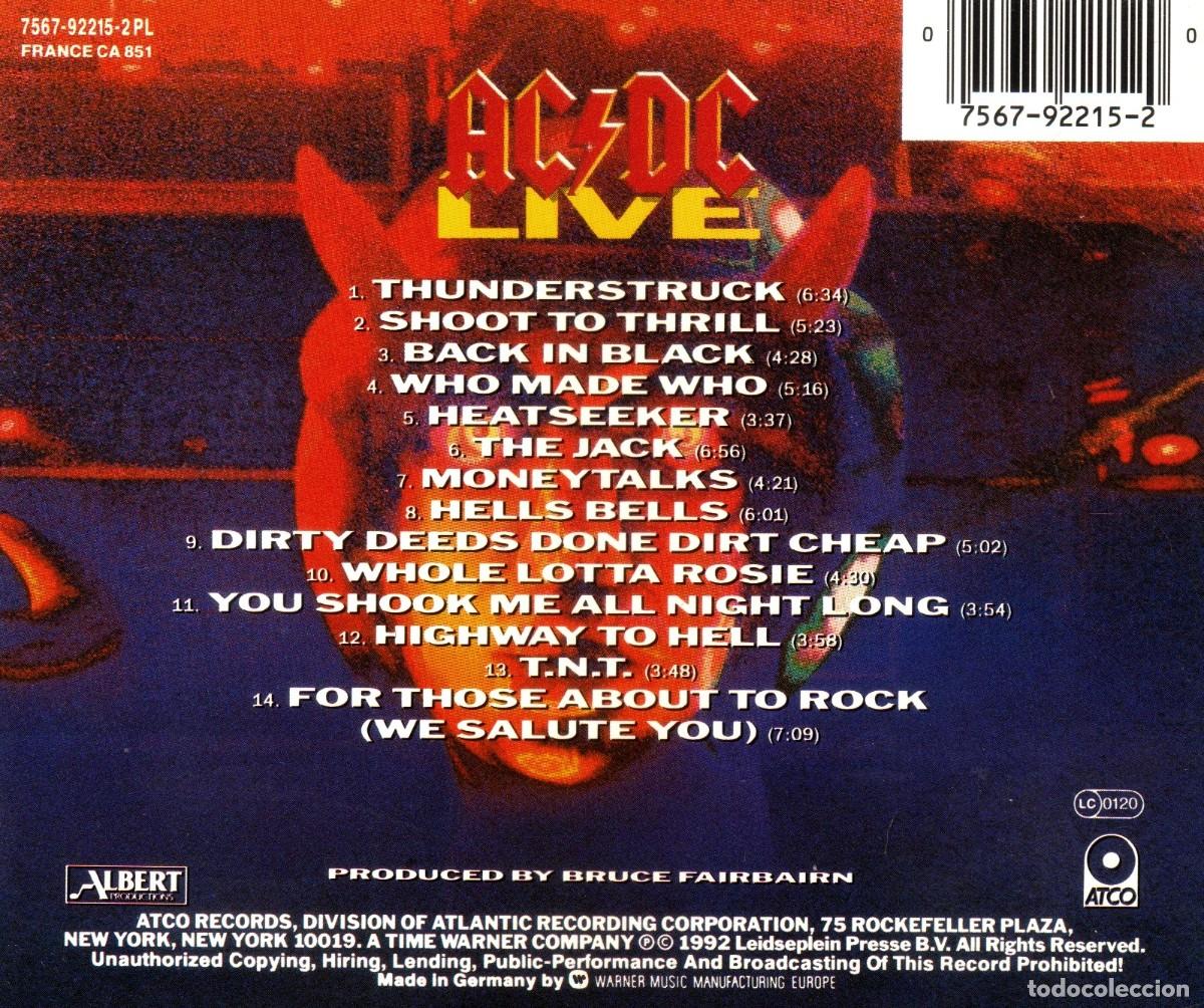 CDs de m&uacute;sica: �T1214 - AC DC. LIVE. CD. - Foto 2