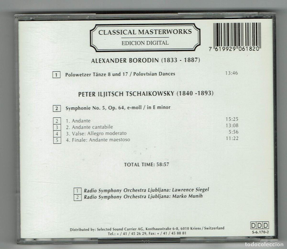 CDs de m&uacute;sica: BORODIN / TSCHAIKOWSKY / DANZAS POLONESAS / CLASSICAL MASTERWORKS / CD - Foto 2