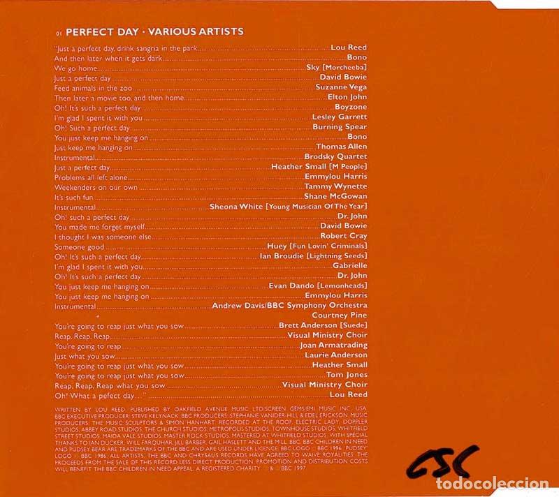 CDs de m&uacute;sica: Perfect Day. CD Single Promo - Foto 2