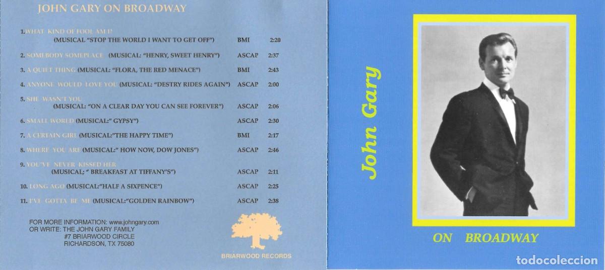 CDs de m&uacute;sica: JOHN GARY - JOHN GARY ON BROADWAY - Foto 1