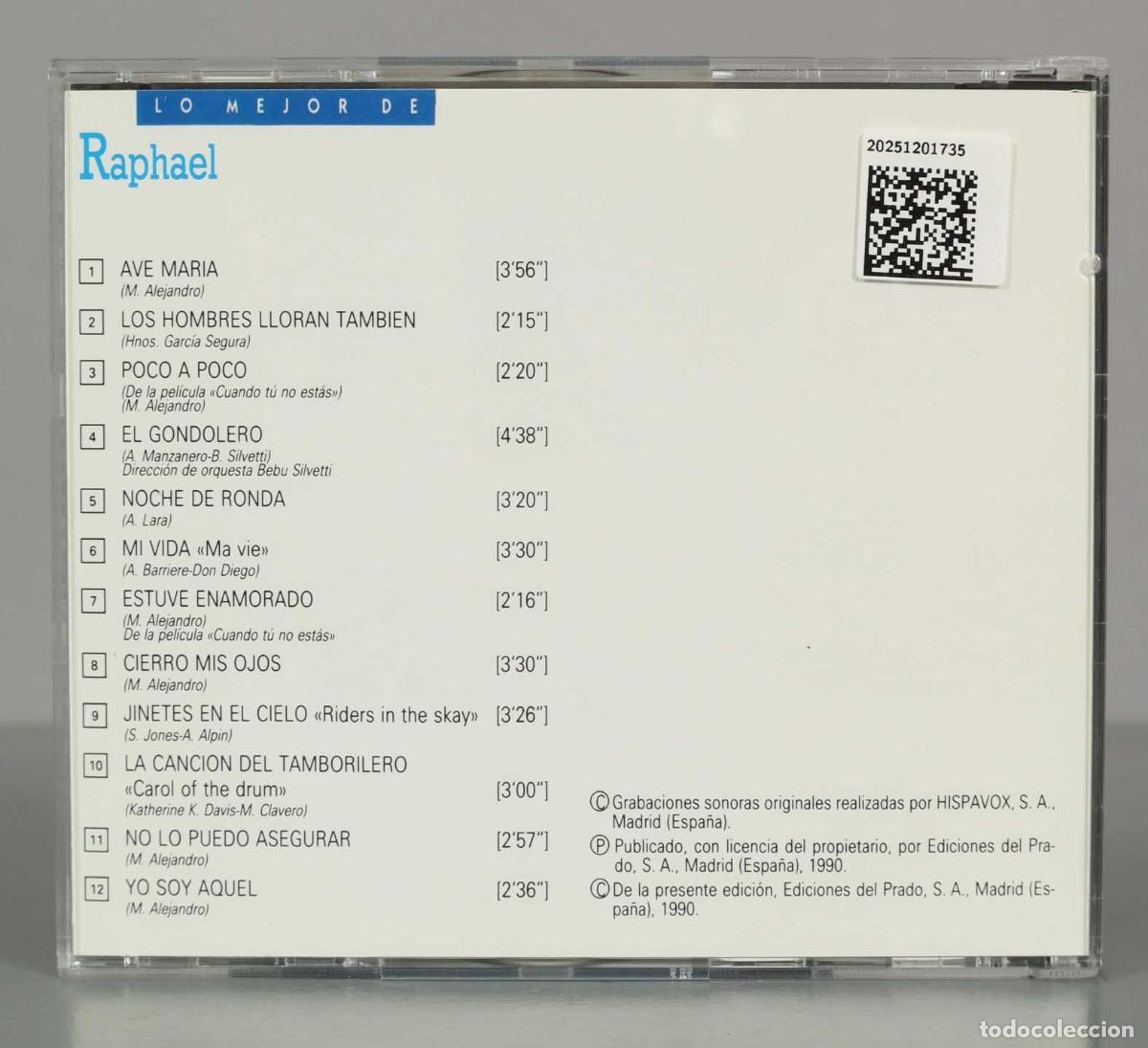 CDs de m&uacute;sica: CD. LO MEJOR DE: RAPHAEL. - Foto 2