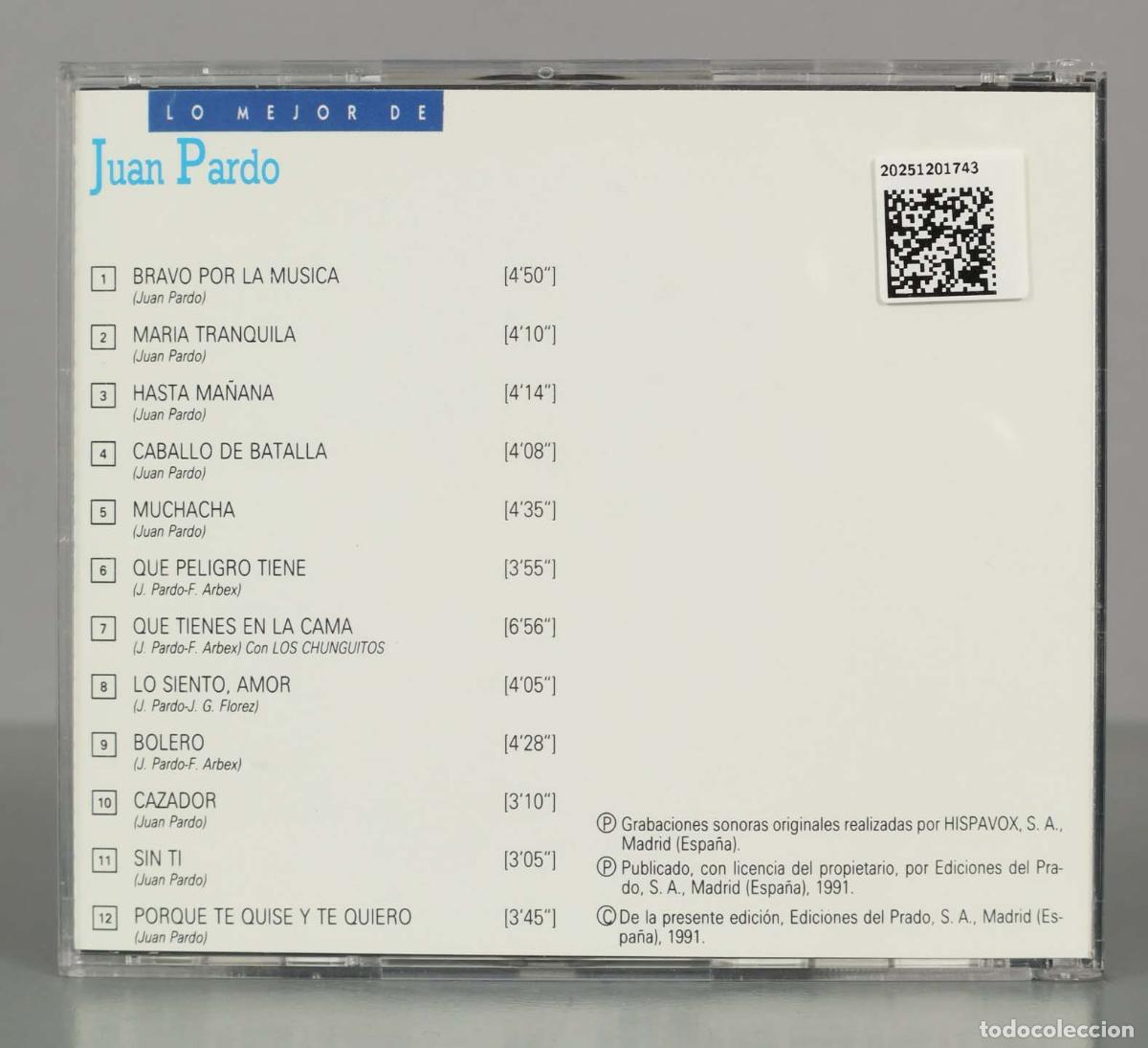 CDs de m&uacute;sica: CD. LO MEJOR DE: JUAN PARDO. - Foto 2