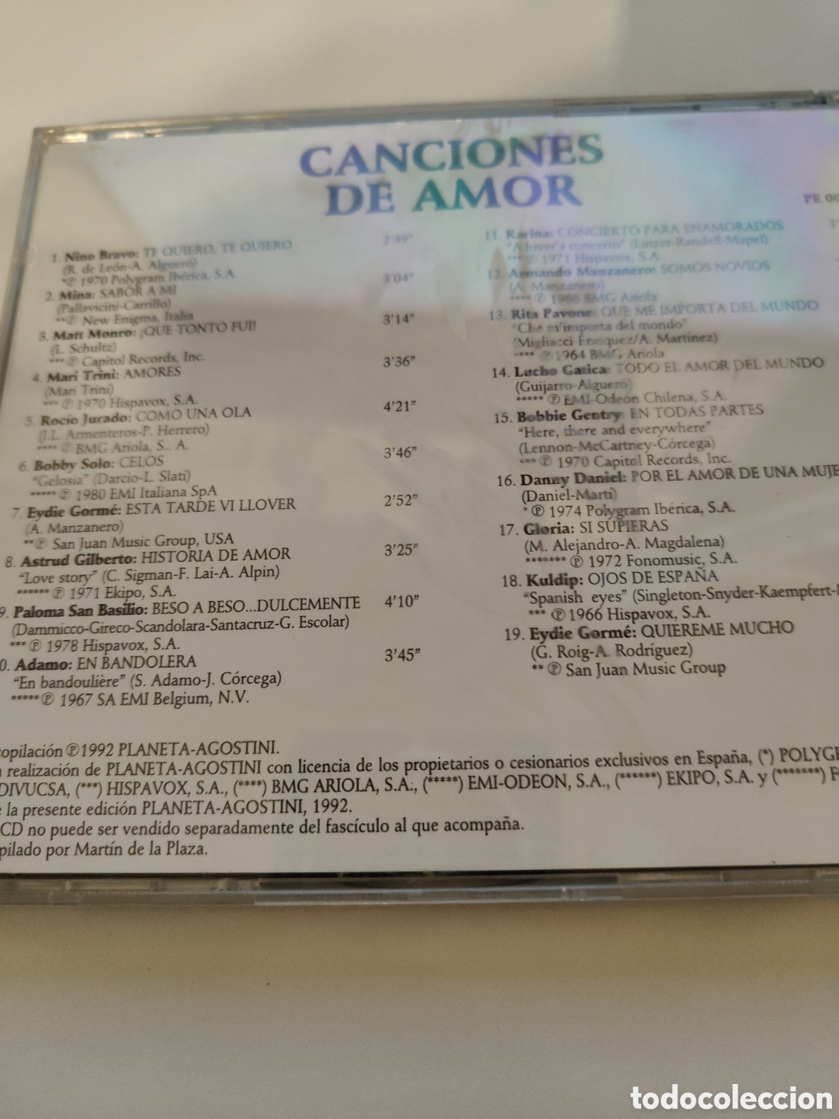 CDs de m&uacute;sica: cd - canciones de amor - tdkcd22 - Foto 2