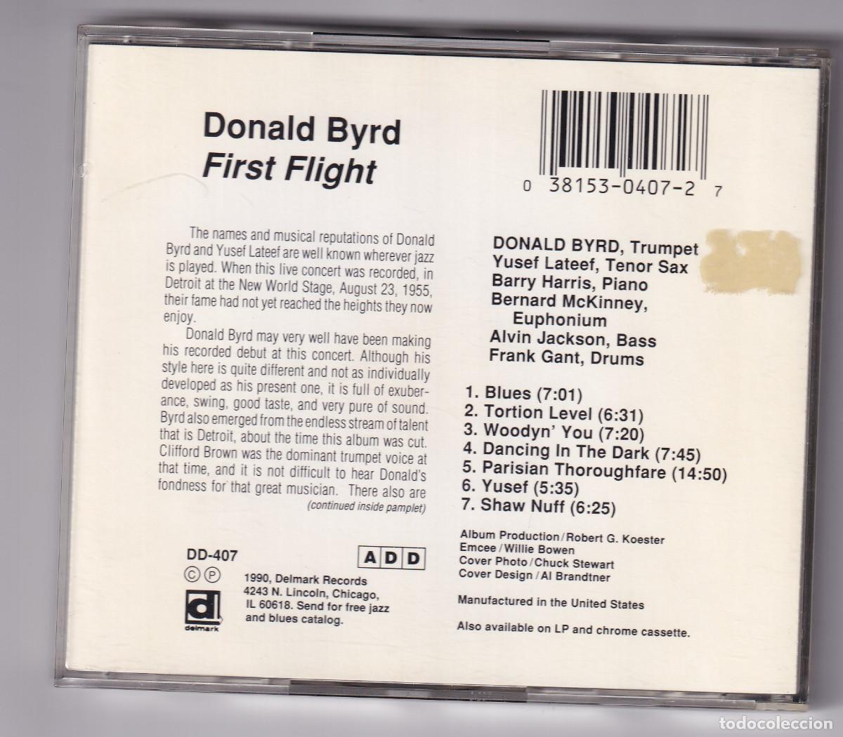 CDs de m&uacute;sica: MUSICA.- CD. DONALD BYRD.- FIRST FLIGHT. - Foto 2