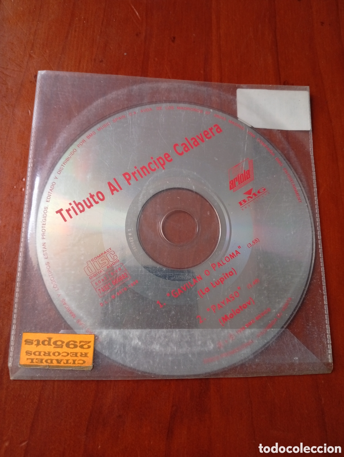 CDs de m&uacute;sica: CD SINGLE TRIBUTO AL PRINCIPE CALAVERA - Foto 1