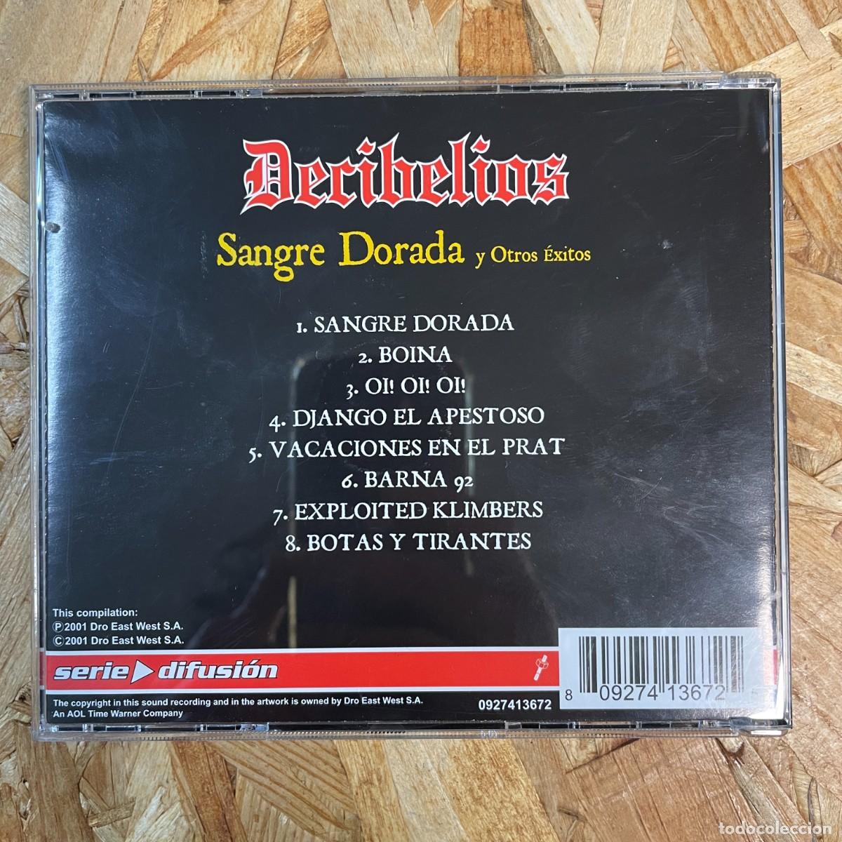 CDs de m&uacute;sica: CD - Decibelios &ndash; Sangre Dorada Y Otros Exitos - Foto 2